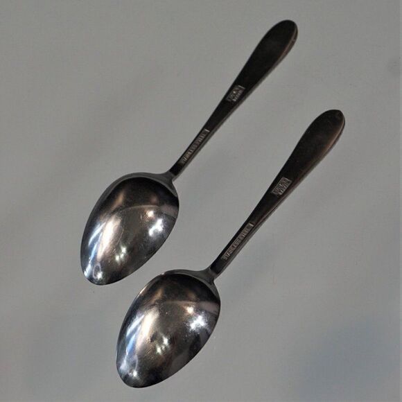 2 Demitasse Spoons Vintage Stainless Steel Lucky Japan - Picture 8 of 8